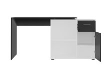 Schreibtisch >ALBRECHT 1< in schwarz - weiß Perl - 83x74x117cm (BxHxT)
