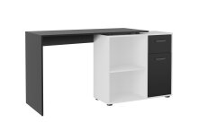 Schreibtisch >ALBRECHT 1< in schwarz - weiß Perl - 83x74x117cm (BxHxT)