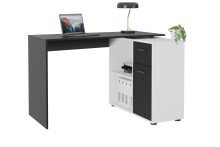 Schreibtisch >ALBRECHT 1< in schwarz - weiß...