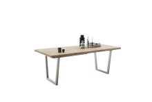 Esstischplatte >BROOKLYN< in Eiche Bianco massiv - 180x5x100 (BxHxT)