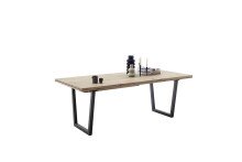 Esstischplatte >BROOKLYN< in Eiche Bianco massiv - 180x5x100 (BxHxT)