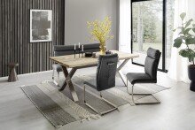Tischplatte >BROOKLYN< in Wildeiche - 180x5x100 (BxHxT)