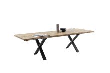 Esstischplatte >BROOKLYN< in Wildeiche - 220x5x100 (BxHxT)