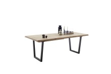 Esstischplatte >BROOKLYN< in Eiche Bianco - 200x5x100 (BxHxT)