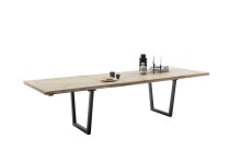 Esstischplatte >BROOKLYN< in Eiche Bianco - 200x5x100 (BxHxT)