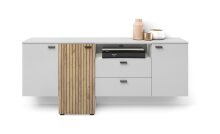 Lowboard >ALVERNO< 3 Türen, 2 Schübe, Asche / Coast Evoke Eiche Dekor - 205x91x40 (BxHxT)