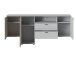 Lowboard >ALVERNO< 3 Türen, 2 Schübe, Asche / Coast Evoke Eiche Dekor - 205x91x40 (BxHxT)