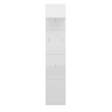 Garderobenpaneel >MERANO < in Alpinweiß/Weiß HG  - 30x152x23 (BxHxT)