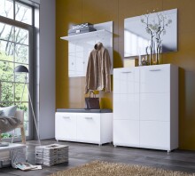 Garderobenspiegel >MERANO < in Alpinweiß/Weiß HG  - 87x63x2 (BxHxT)