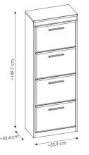 Schuhkipper >GRANO< 4 Klappen, Viking Eiche Dekor - 54x149x31 (BxHxT)