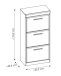 Schuhkipper >GRANO< 3 Klappen, in Viking Eiche Dekor - 54x115x31 (BxHxT)