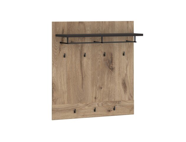 Wandgarderobe >GRANO< 7 Haken, Ablage, Stange, Viking Eiche Dekor - 93x101x32,5 (BxHxT)