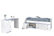 Jugendzimmer-Set >Smoozy< (3-teilig) Kiefer Weiss Dekor - 203x80x95 B/H/T