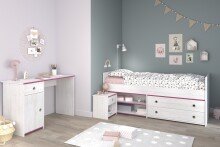 Jugendzimmer-Set >Smoozy< (3-teilig) Kiefer Weiss...