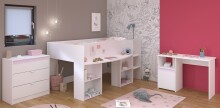 Jugendzimmer-Set >Pirouette 15< (3-teilig) in Weiss - 205x104x132cm (LxBxH)