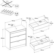 Jugendzimmer-Set >Pirouette 15< (3-teilig) in Weiss - 205x104x132cm (LxBxH)