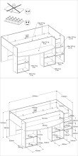 Jugendzimmer-Set >Pirouette 15< (3-teilig) in Weiss - 205x104x132cm (LxBxH)