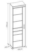 Garderoben-Set >Grano< (5-teilig) Viking Eiche Dekor - 248x195x38 (BxHxT)