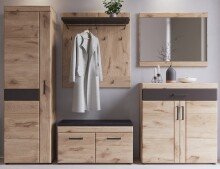 Garderoben-Set >Grano< (3-teilig) Viking Eiche Dekor - 153x195x38 (BxHxT)