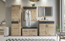 Garderoben-Set >Grano< (2-teilig) Viking Eiche Dekor - 93x195x38 (BxHxT)