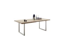 Tischgestell >BROOKLYN< (2er Set) U-Form in Edelstahl silber - 78x68x15 (BxHxT)