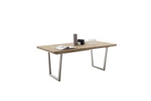 Tischgestell >BROOKLYN< (2er Set) Trapez-Form in Edelstahl silber - 78x68x15 (BxHxT)