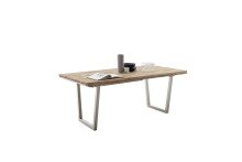 Tischgestell >BROOKLYN< (2er Set) Trapez-Form in Edelstahl silber - 78x68x15 (BxHxT)