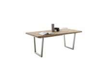Tischgestell >BROOKLYN< (2er Set) Trapez-Form in Edelstahl silber - 78x68x15 (BxHxT)