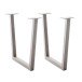 Tischgestell >BROOKLYN< (2er Set) Trapez-Form in Edelstahl silber - 78x68x15 (BxHxT)