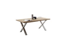 Tischgestell >BROOKLYN< (2er Set) X-Form in Edelstahl silber - 78x68x15 (BxHxT)