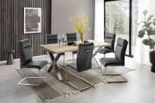Tischgestell >BROOKLYN< (2er Set) X-Form in Edelstahl silber - 78x68x15 (BxHxT)
