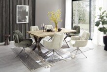Tischgestell >BROOKLYN< (2er Set) X-Form in Edelstahl silber - 78x68x15 (BxHxT)