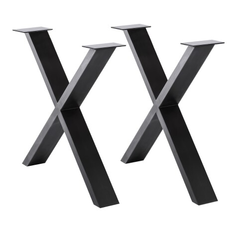 Tischgestell >BROOKLYN< (2er Set) X-Form in anthrazit, Metall - 78x68x15cm (BxHxT)