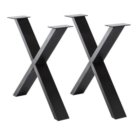Tischgestell >BROOKLYN< (2er Set) X-Form in anthrazit, Metall - 78x68x15cm (BxHxT)