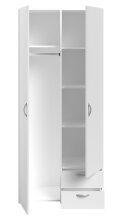 Jugendzimmer-Set >Reverse 11< (3-teilig) in Weiss, Hochbett, Kleiderschrank und Kommode