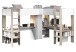 Hochbett >Alex< in Weiss / Jackson Eiche Dekor - 232x296x180cm (LxBxH)
