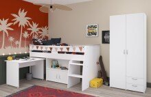 Jugendzimmer-Set >Reverse 12< (2-teilig) in Weiss,...