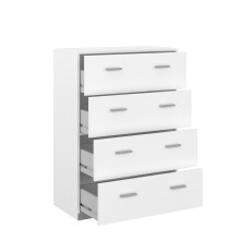 Jugendzimmer-Set >Reverse 13< (2-teilig) in Weiss, Hochbett mit Schreibtisch und Kommode