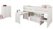 Jugendzimmer-Set >Reverse 13< (2-teilig) in Weiss, Hochbett mit Schreibtisch und Kommode