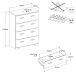 Jugendzimmer-Set >Reverse 13< (2-teilig) in Weiss, Hochbett mit Schreibtisch und Kommode