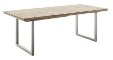Kulissen-Esstisch >BROOKLYN< ausziehbar, Wildeiche geölt / Edelstahl - 180/280x73x100 (BxHxT)
