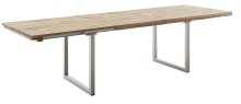 Kulissen-Esstisch >BROOKLYN< ausziehbar, Wildeiche geölt / Edelstahl - 180/280x73x100 (BxHxT)