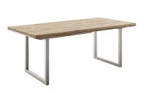Kulissen-Esstisch >BROOKLYN< ausziehbar, Wildeiche geölt / Edelstahl - 180/280x73x100 (BxHxT)