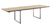 Kulissen-Esstisch >BROOKLYN< ausziehbar, Wildeiche geölt / Edelstahl - 180/280x73x100 (BxHxT)