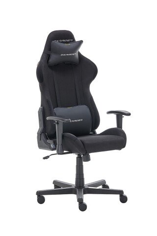 Gaming-Stuhl >DXRACER FORMULA< Armlehnen, Kopfpolster, Wippfunktion, schwarz - 65x121x65cm (B/H/T)