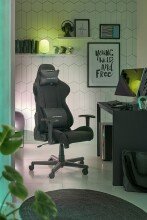Gaming-Stuhl >DXRACER FORMULA< Armlehnen, Kopfpolster, Wippfunktion, schwarz - 65x121x65cm (B/H/T)