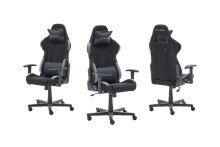 Gaming-Stuhl >DXRACER FORMULA< Armlehnen, Kopfpolster, Wippfunktion, schwarz/grau - 65x121x65cm B/H/T