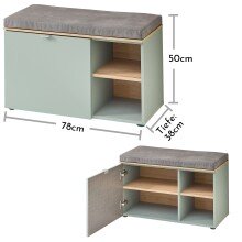 Garderoben-Set >Bari< (3-teilig) Schilfgrün / Eiche - 158x202x38cm (BxHxT)