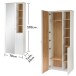 Garderoben-Set >Bari< (3-teilig) weiss matt / Eiche - 158x202x38cm (BxHxT)