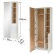 Garderoben-Set >Bari< (3-teilig) weiss matt / Eiche - 158x202x38cm (BxHxT)